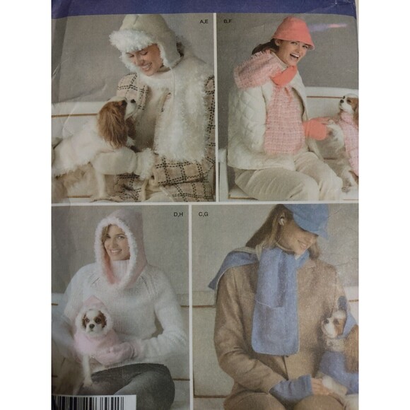 5/$25 Simplicity 4316 Sew Pattern Fleece Hats Ear Flap Mitten Scarf Dog Coat - Picture 1 of 4